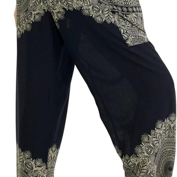 Lightweight Onyx Rayon Harem Pants - Perfect for Yoga and Everyday Wear - Picture 8 of 9